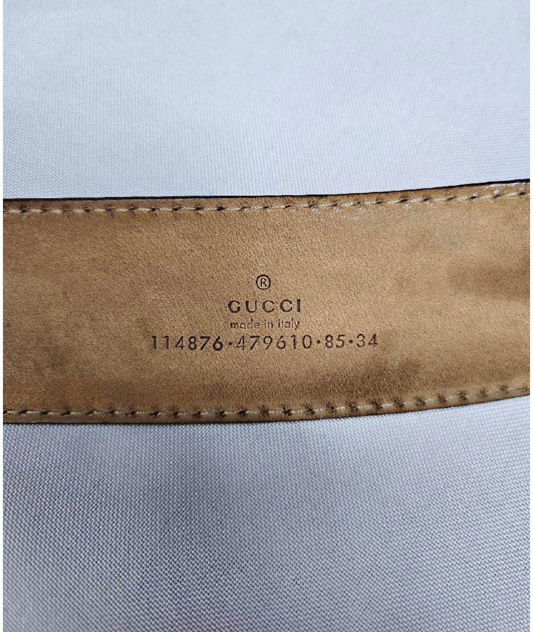 GUCCI Бордовый кожаный ремень, фото 3