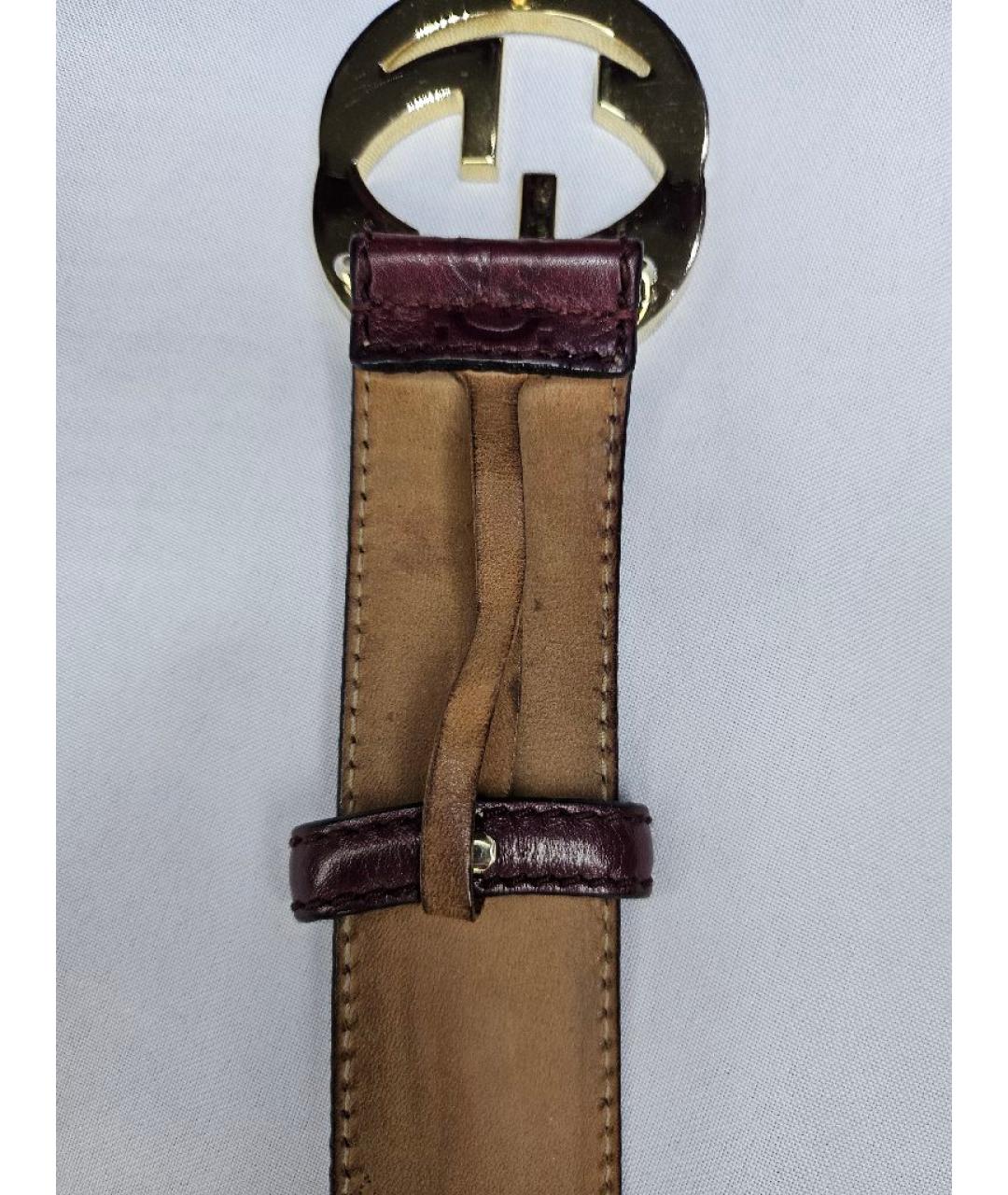 GUCCI Бордовый кожаный ремень, фото 2