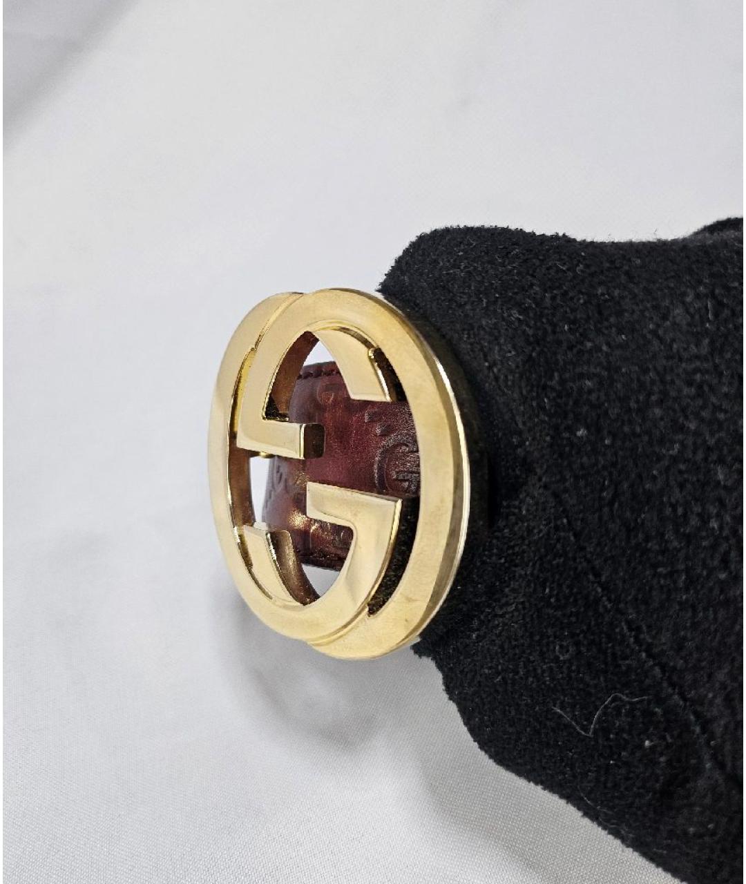 GUCCI Бордовый кожаный ремень, фото 5