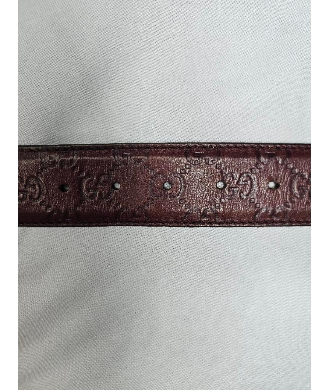 GUCCI Бордовый кожаный ремень, фото 6