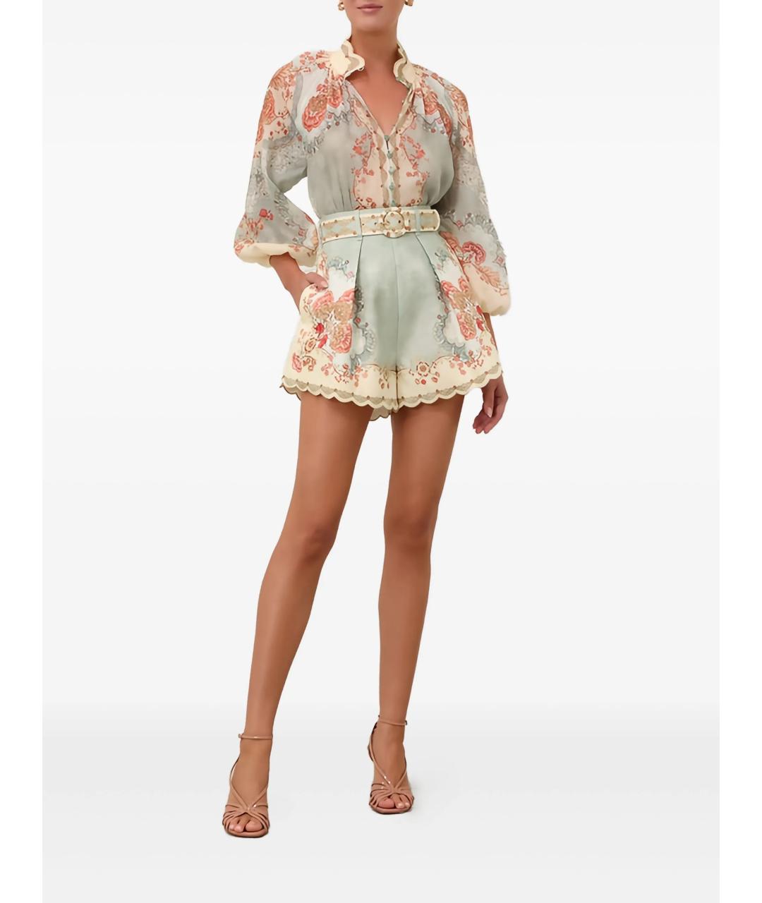 ZIMMERMANN Мульти льняные шорты, фото 2