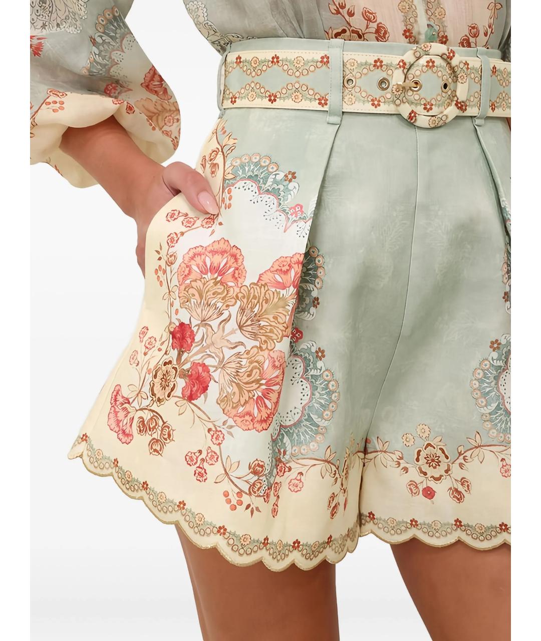 ZIMMERMANN Мульти льняные шорты, фото 5