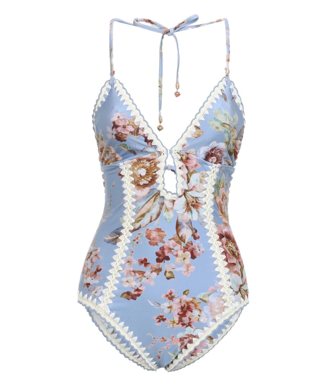 ZIMMERMANN Голубой полиамидовый купальник, фото 1