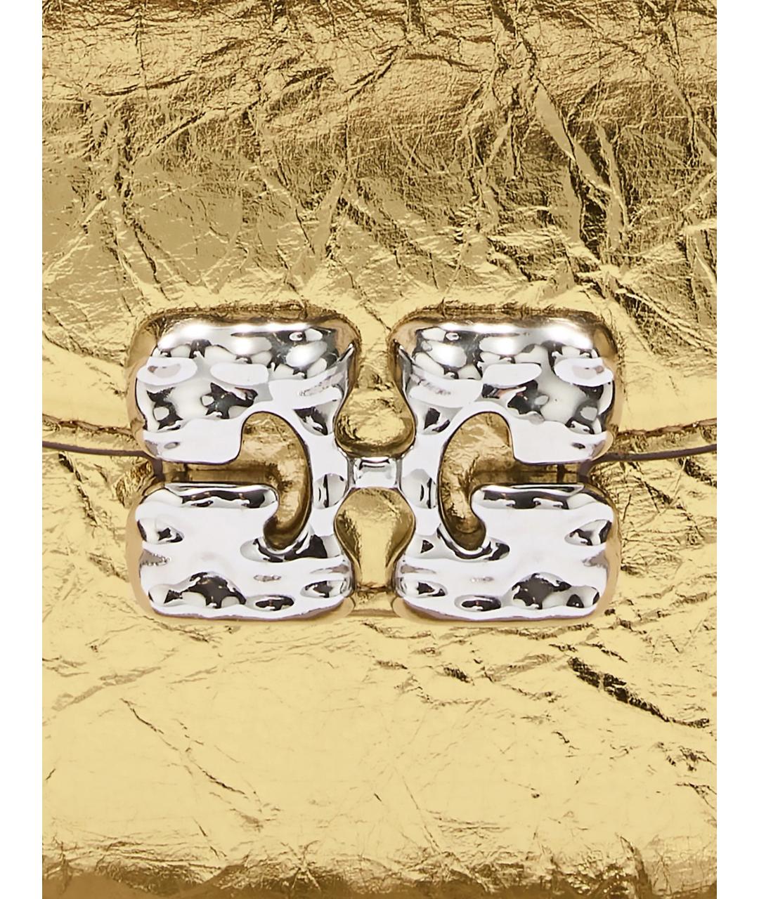 GANNI Золотая сумка через плечо из искусственной кожи, фото 4