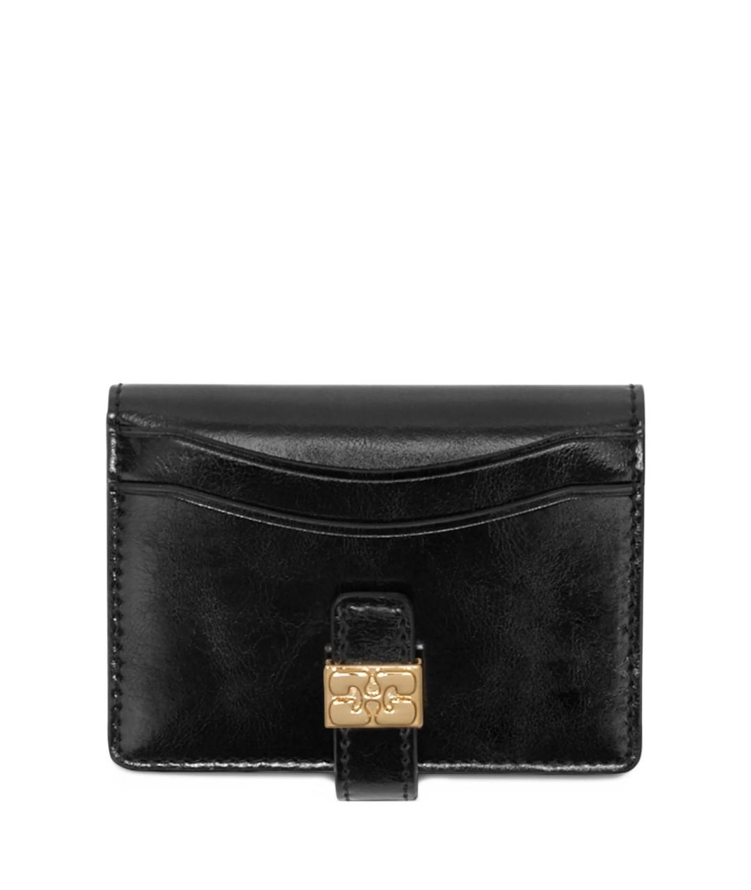 GANNI Черный кожаный кошелек, фото 1