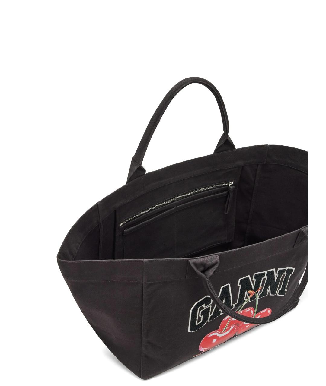 GANNI Черная сумка тоут, фото 4