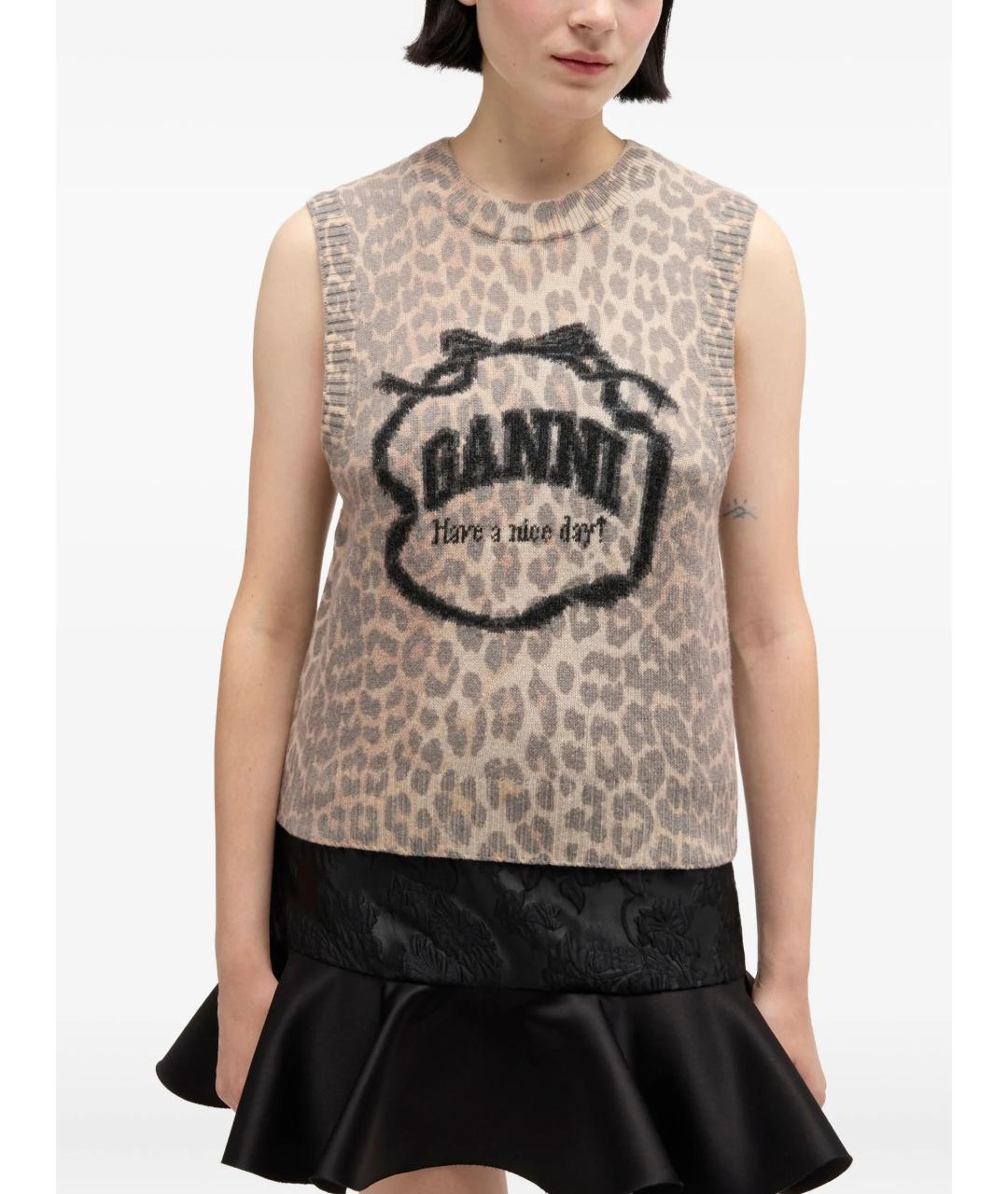 GANNI Мульти шерстяная жилетка, фото 3