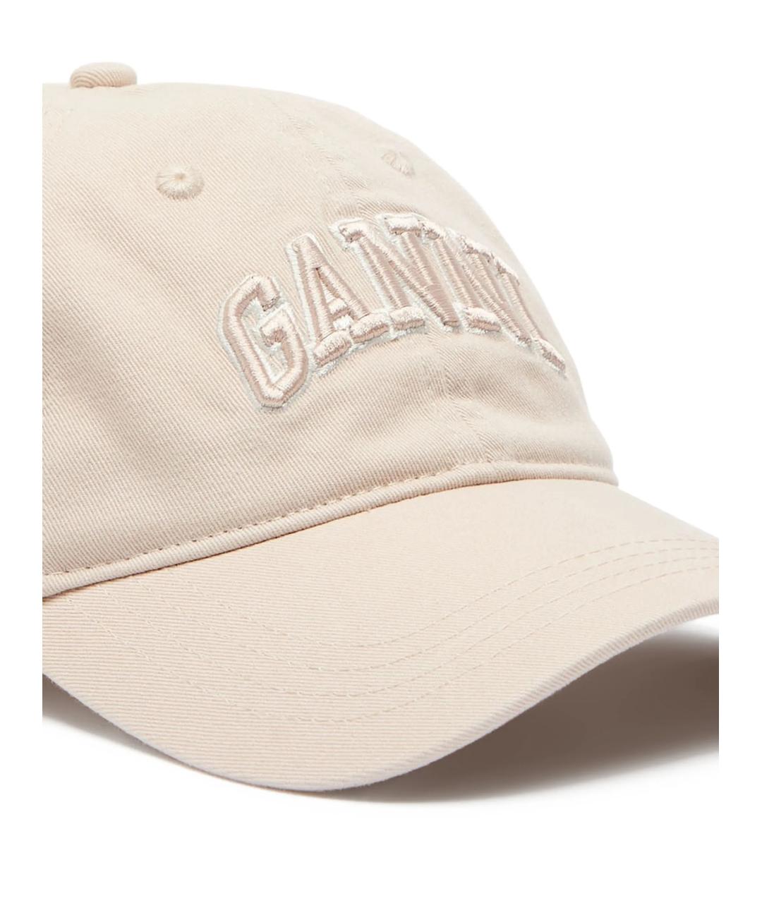 GANNI Бежевая хлопковая кепка, фото 2