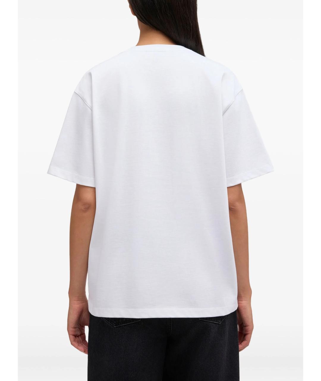 GANNI Белая хлопковая футболка, фото 4
