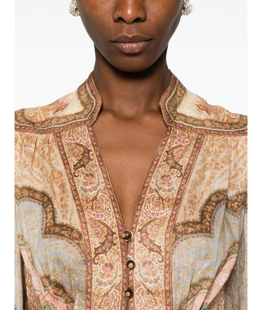 ZIMMERMANN Мульти льняное повседневное платье, фото 5