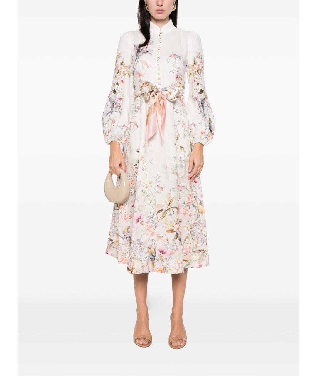 ZIMMERMANN Мульти льняное повседневное платье, фото 2