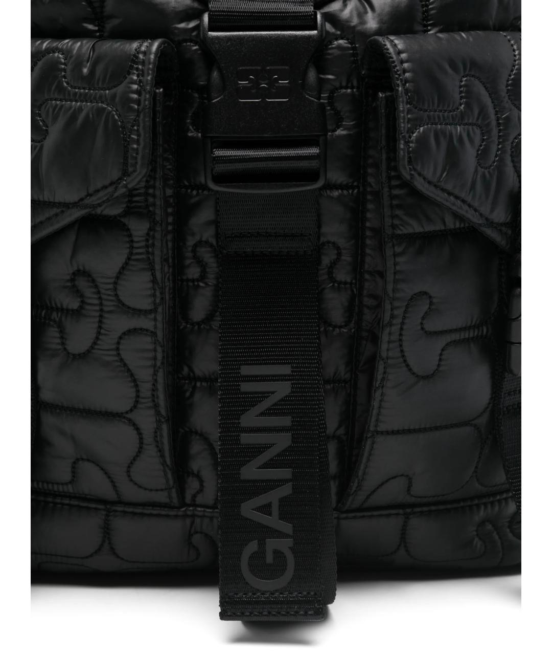 GANNI Черный тканевый рюкзак, фото 4