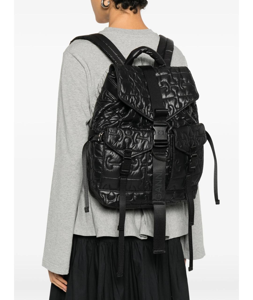 GANNI Черный тканевый рюкзак, фото 2