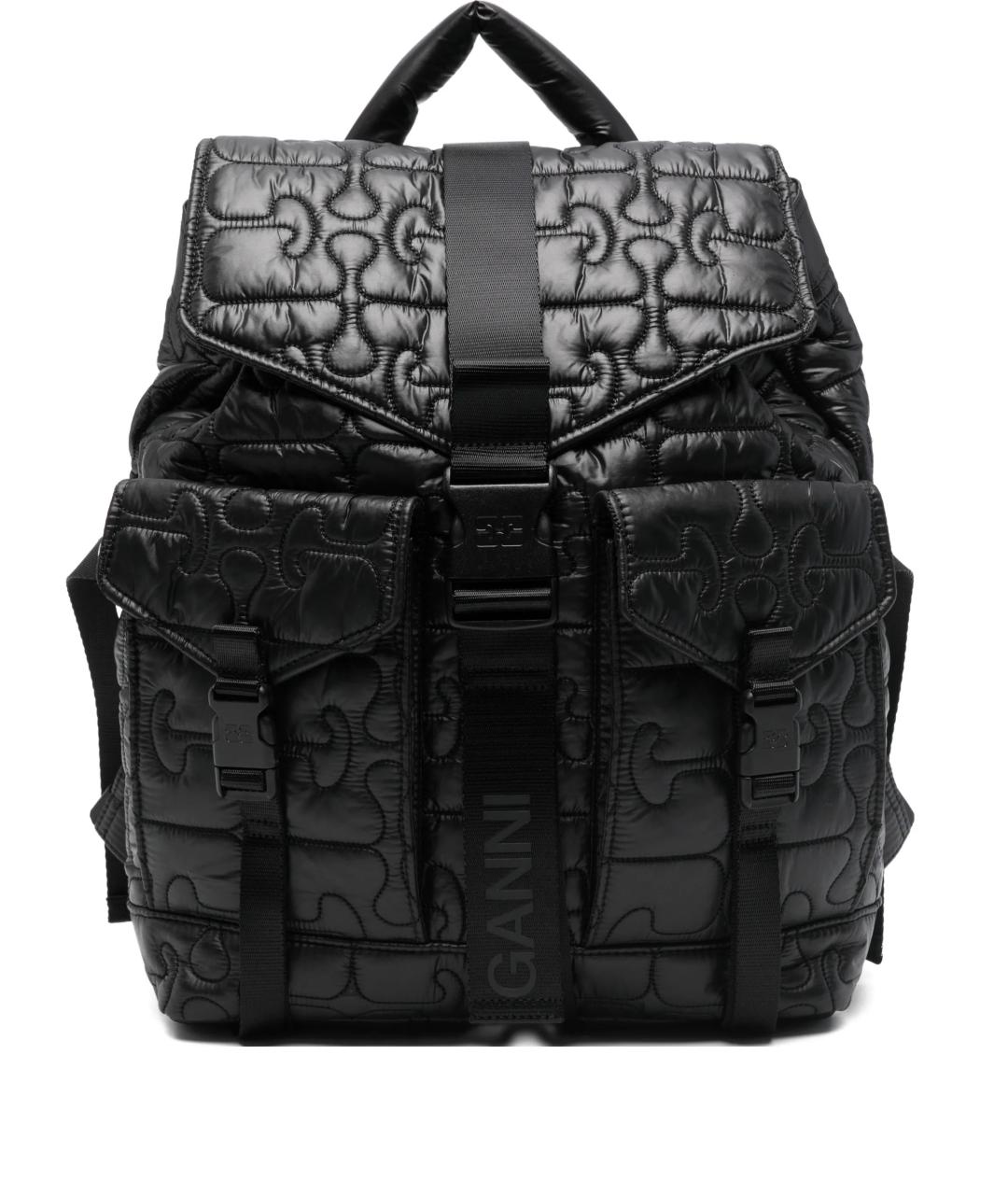 GANNI Черный тканевый рюкзак, фото 1