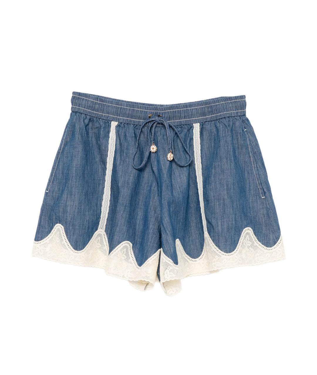 ZIMMERMANN Синие хлопковые шорты, фото 1