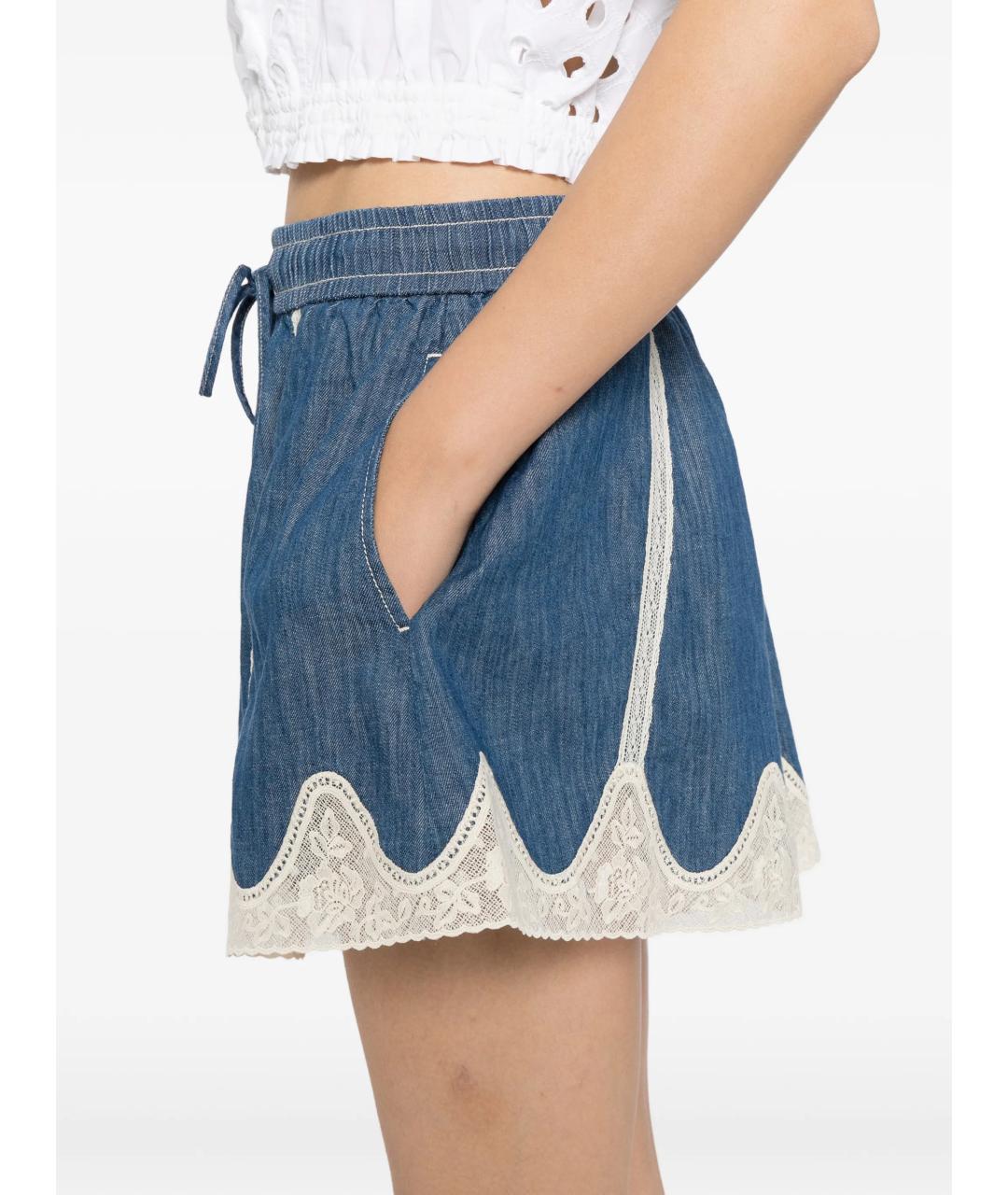 ZIMMERMANN Синие хлопковые шорты, фото 5