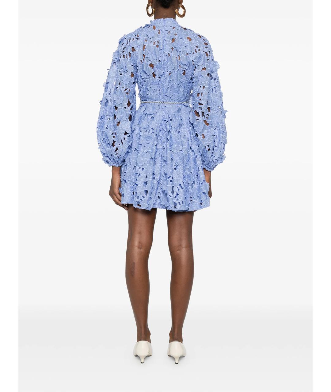 ZIMMERMANN Голубое хлопковое коктейльное платье, фото 4