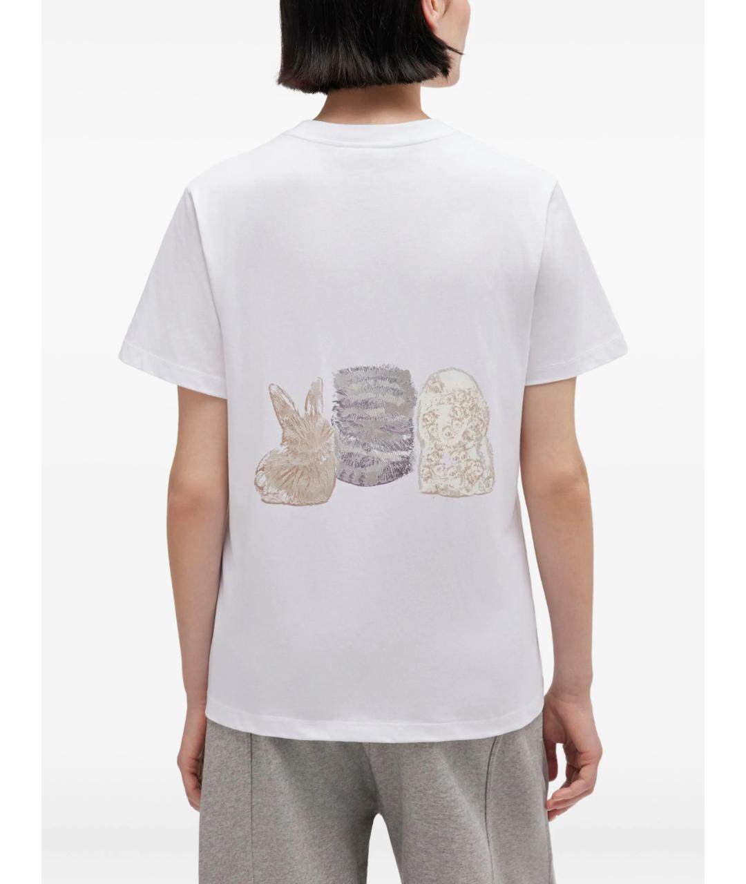 GANNI Белая хлопковая футболка, фото 4