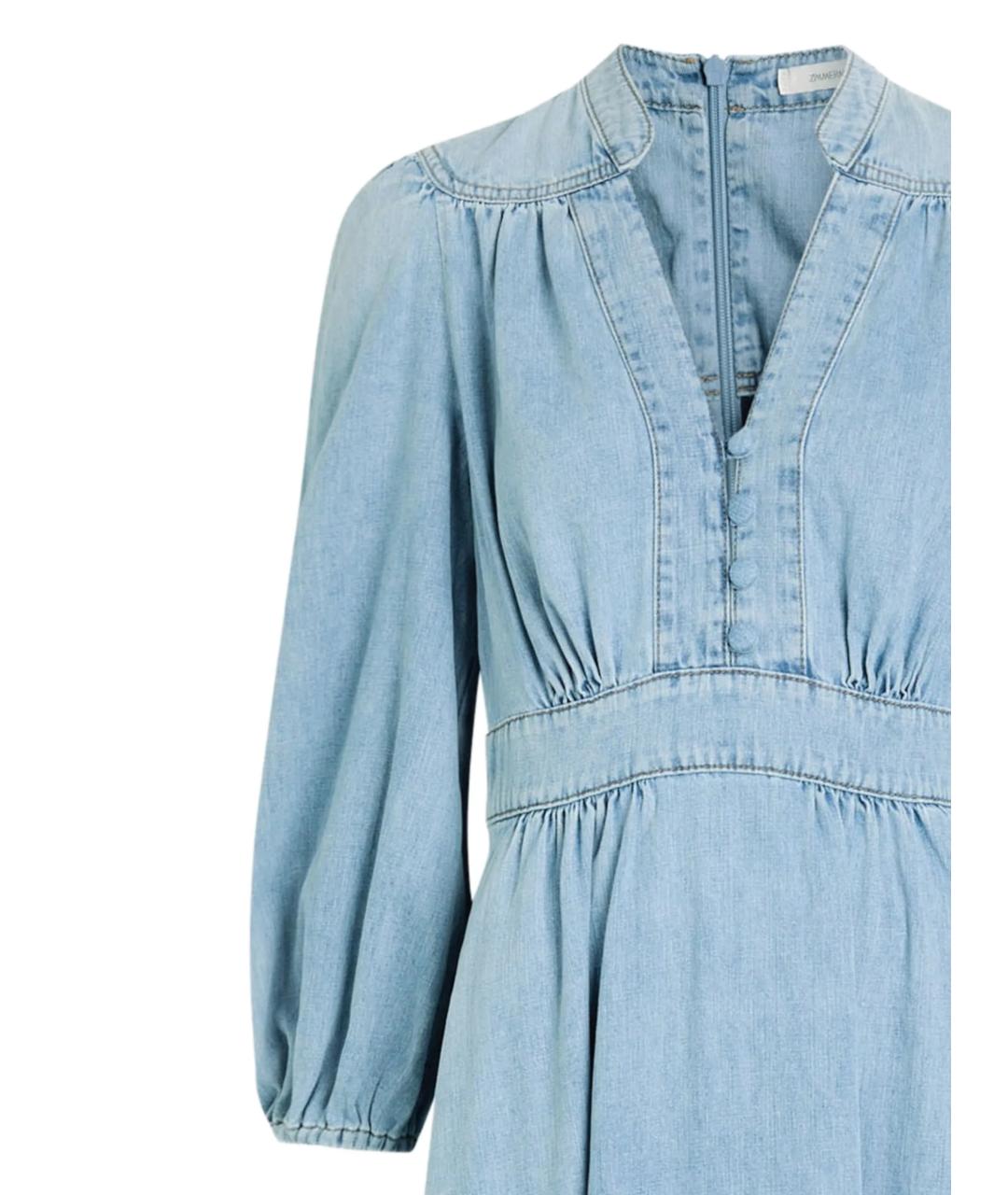 ZIMMERMANN Голубое хлопковое повседневное платье, фото 2