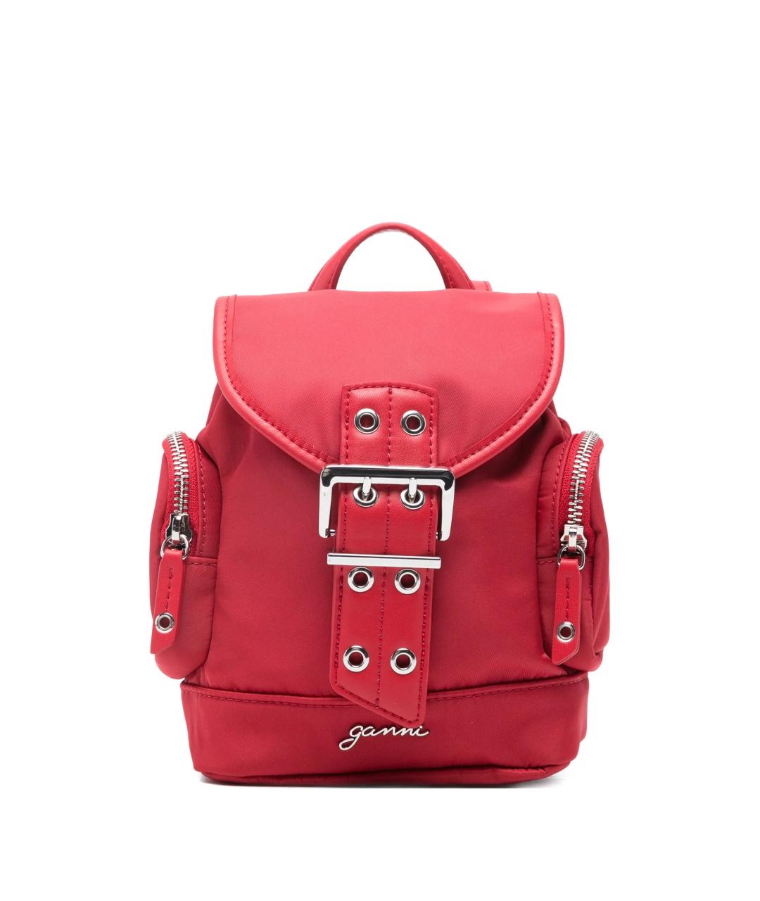 GANNI Красный тканевый рюкзак, фото 1