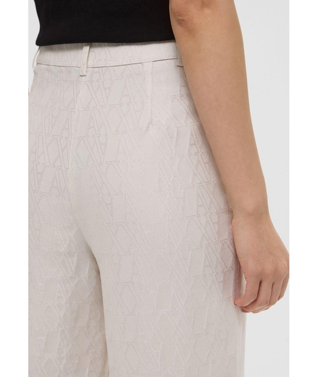 ARMANI EXCHANGE Бежевые хлопковые брюки широкие, фото 5