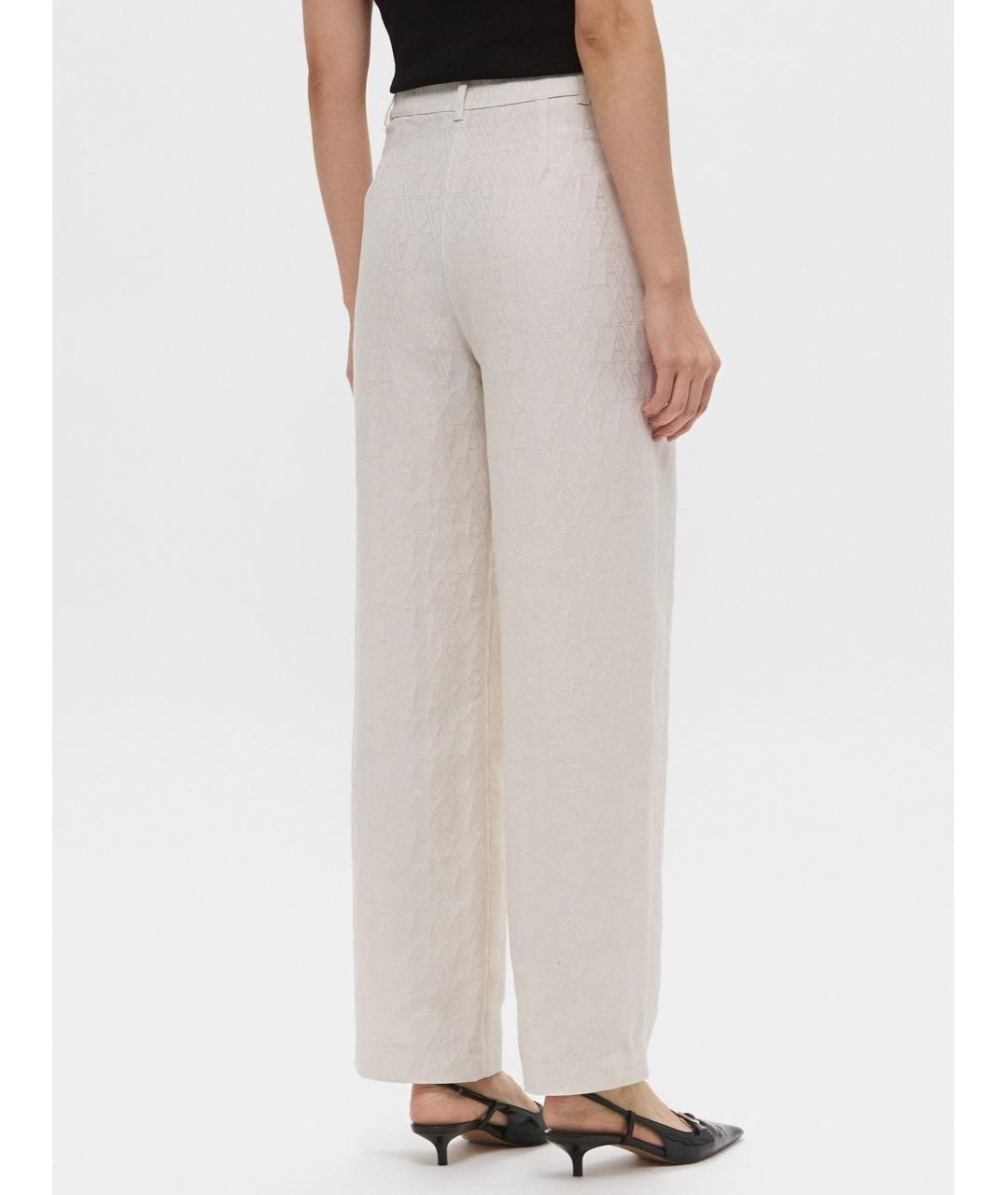 ARMANI EXCHANGE Бежевые хлопковые брюки широкие, фото 7