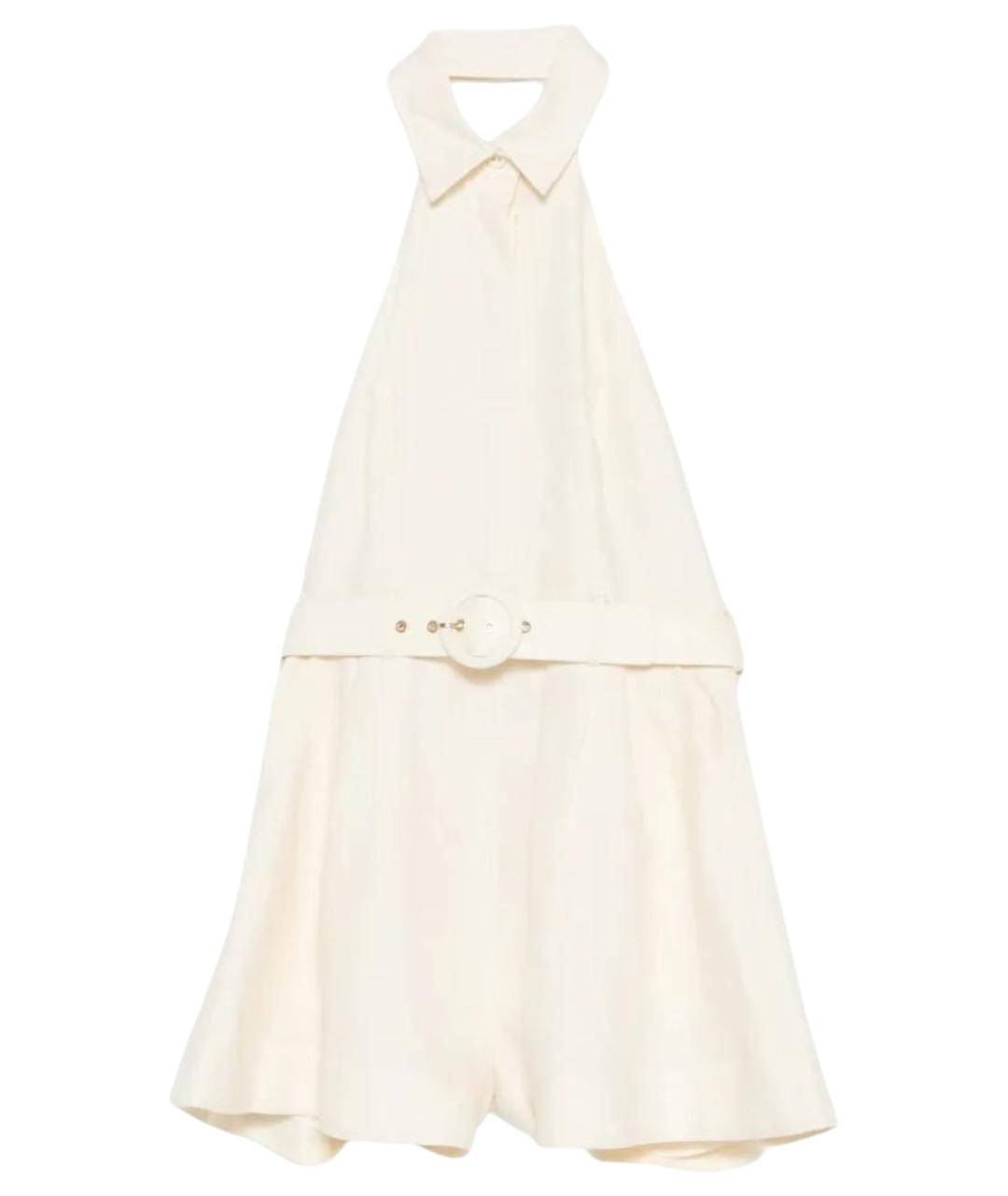 ZIMMERMANN Белый льняной комбинезон, фото 1