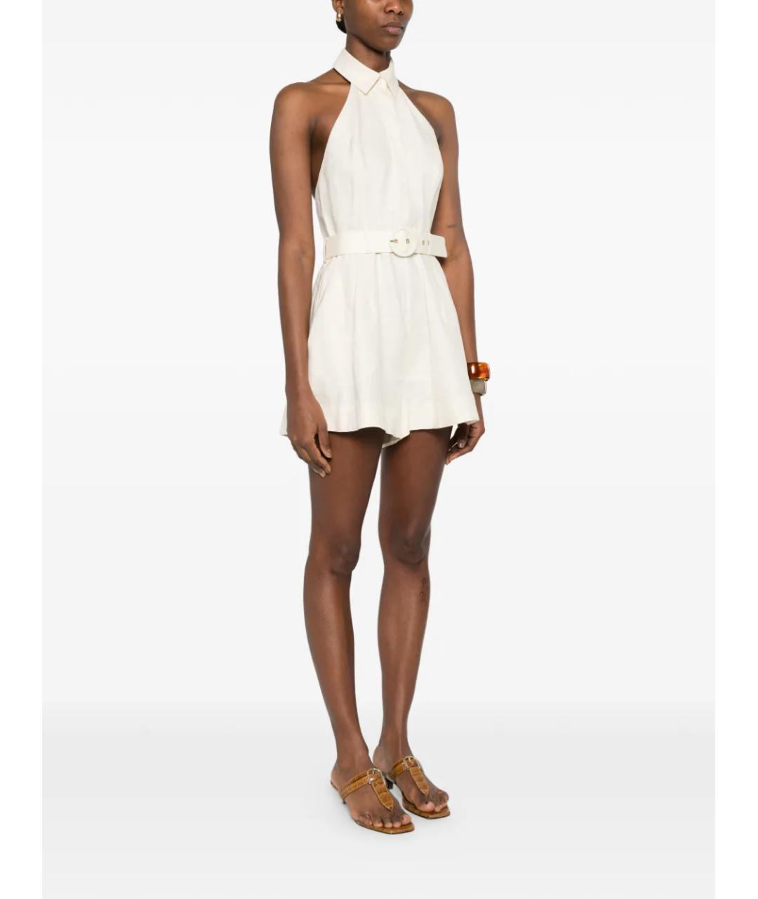 ZIMMERMANN Белый льняной комбинезон, фото 3