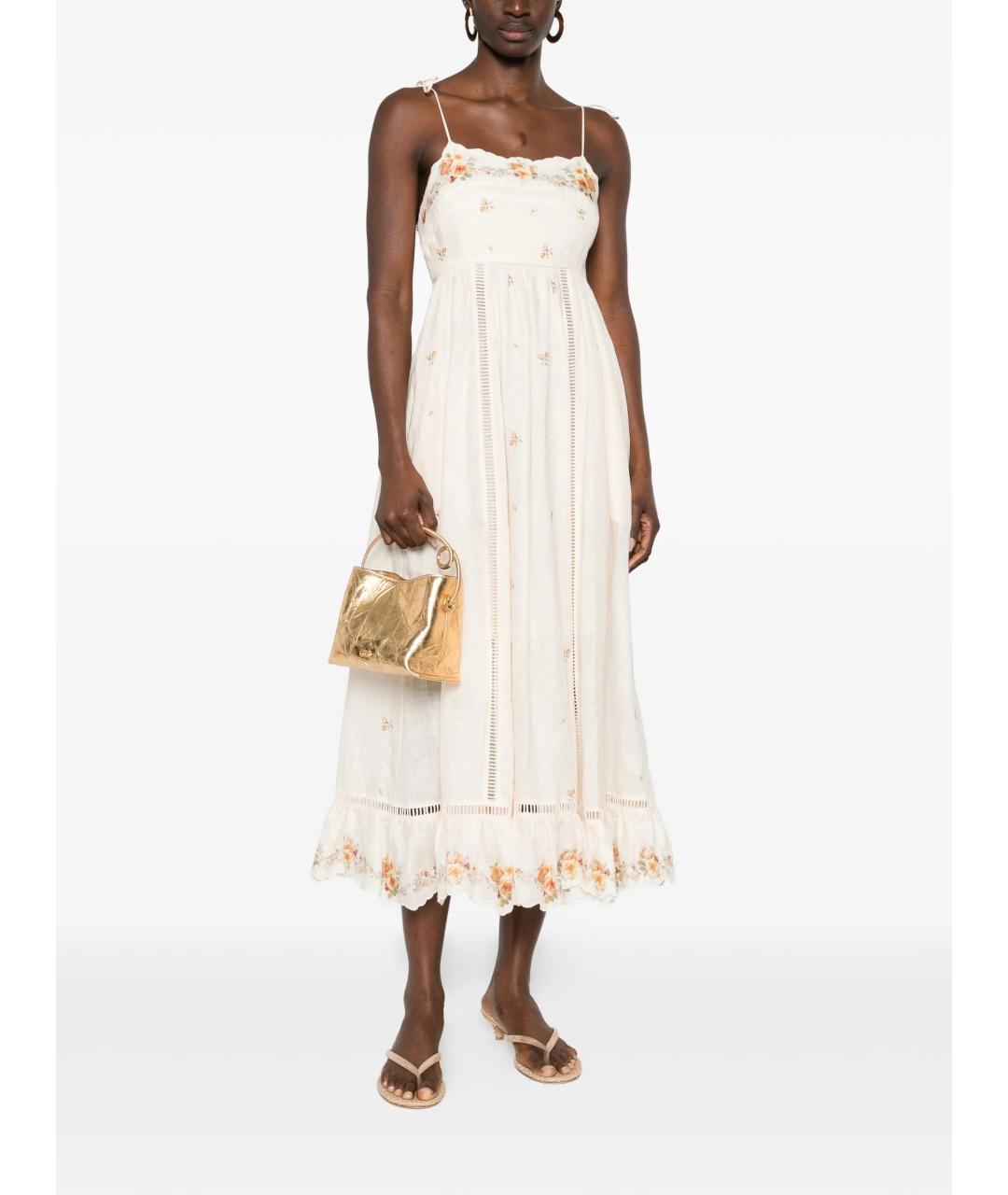 ZIMMERMANN Белый льняной сарафан, фото 2