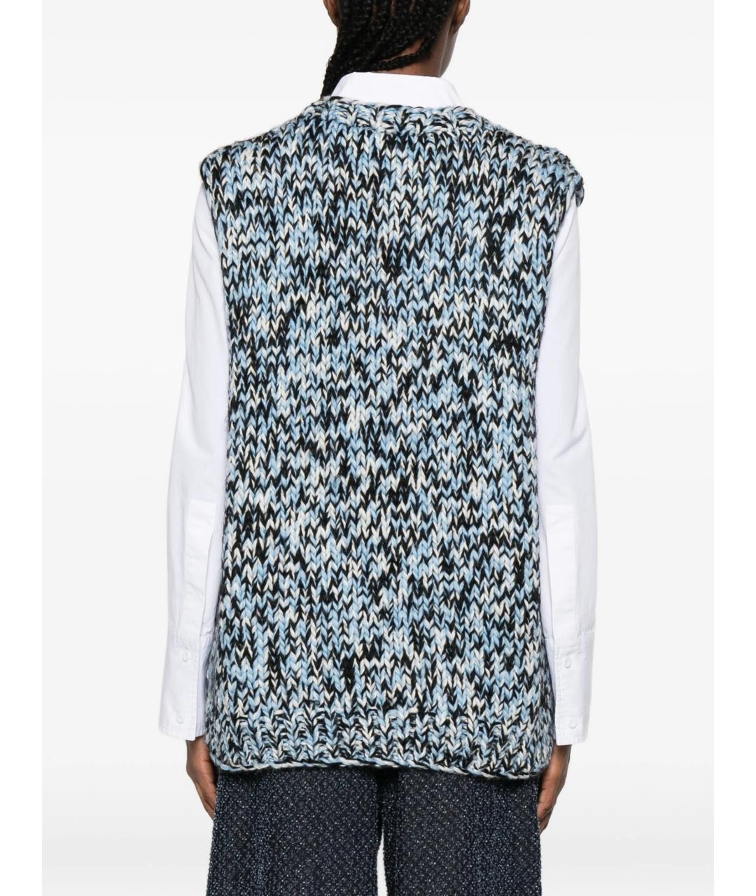 GANNI Синяя шерстяная жилетка, фото 4