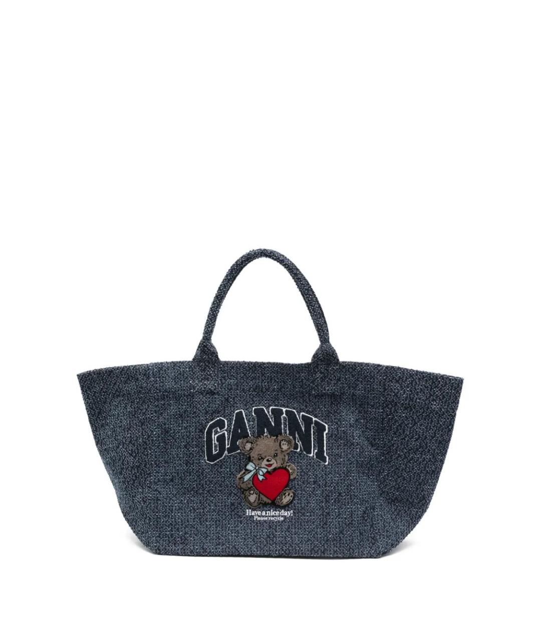 GANNI Синяя тканевая сумка тоут, фото 1