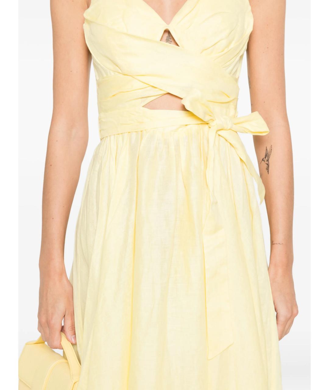 ZIMMERMANN Желтое льняное платье, фото 5