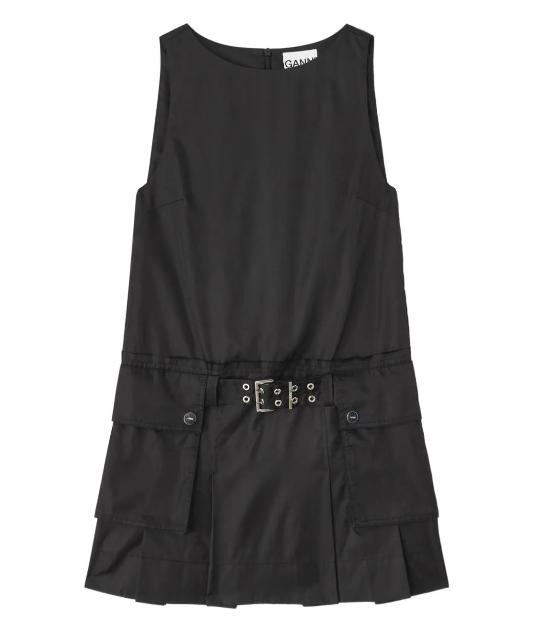 GANNI Черное полиамидовое повседневное платье, фото 1
