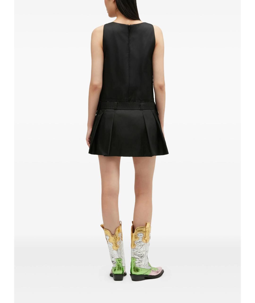 GANNI Черное полиамидовое повседневное платье, фото 3