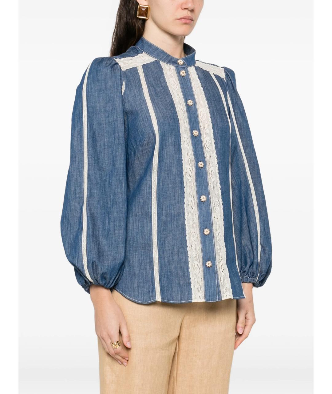 ZIMMERMANN Синяя хлопковая рубашка, фото 3