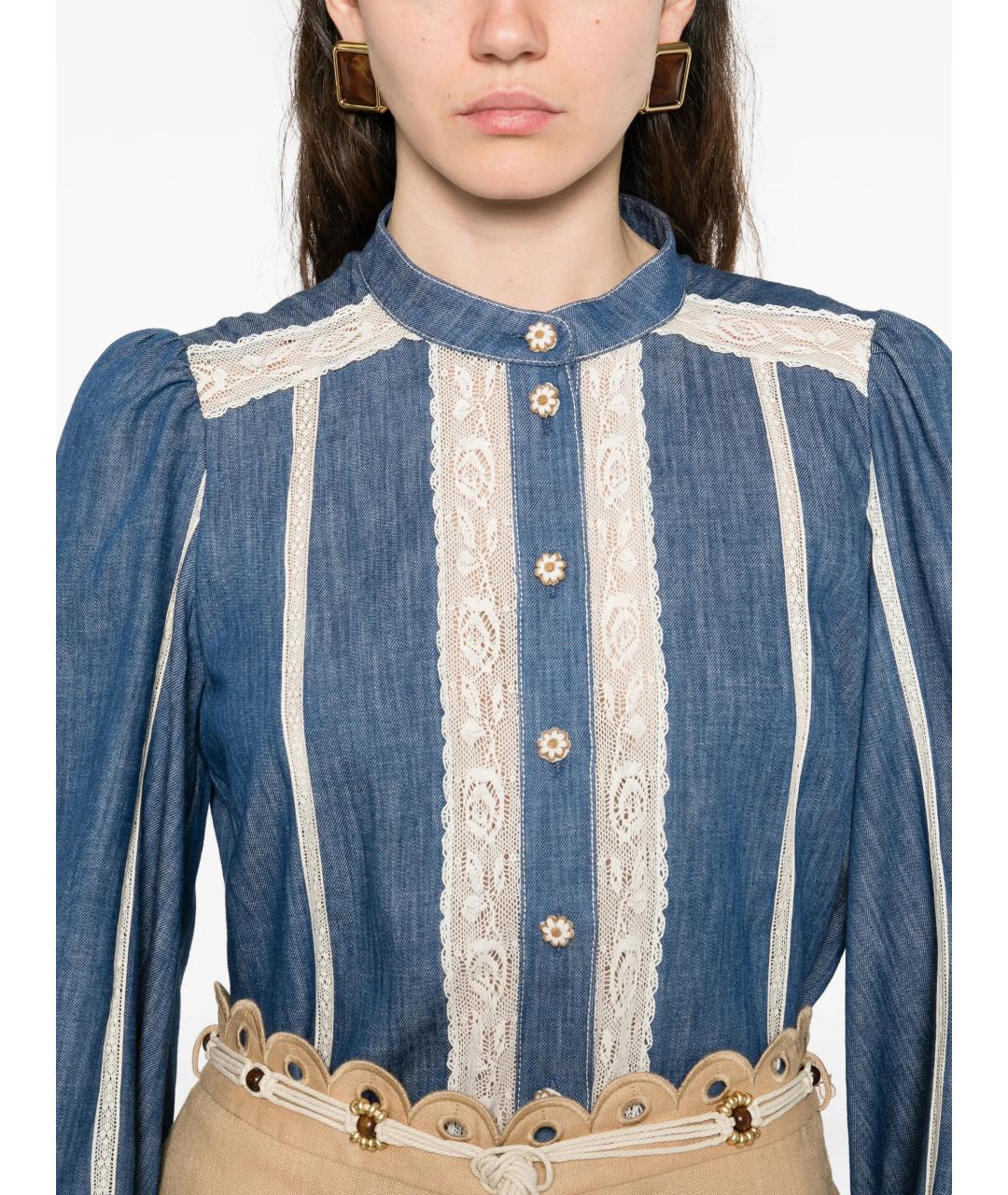 ZIMMERMANN Синяя хлопковая рубашка, фото 5