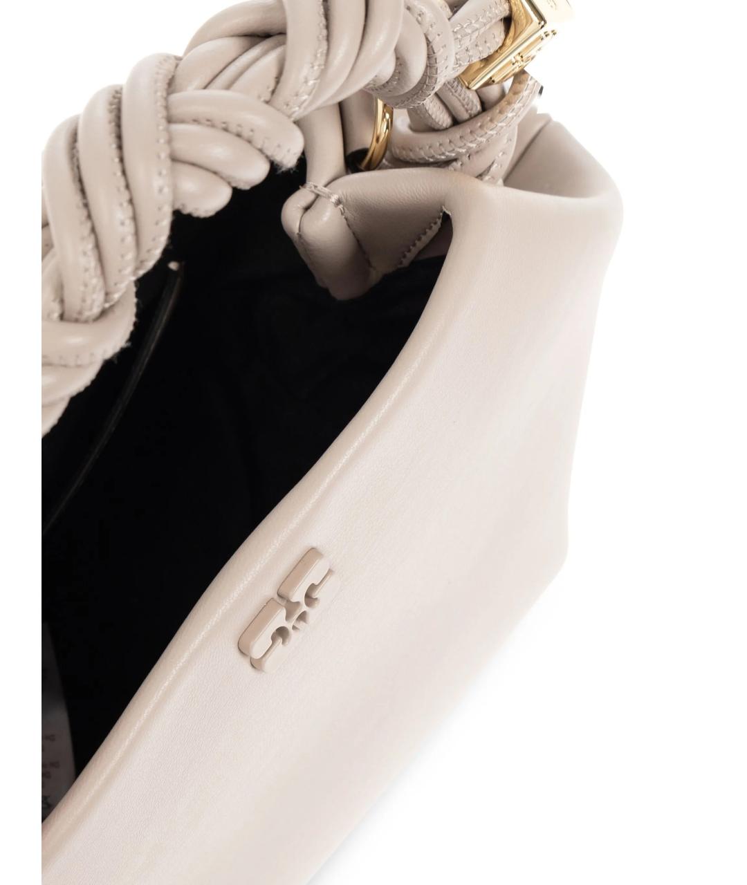 GANNI Бежевая кожаная сумка тоут, фото 6