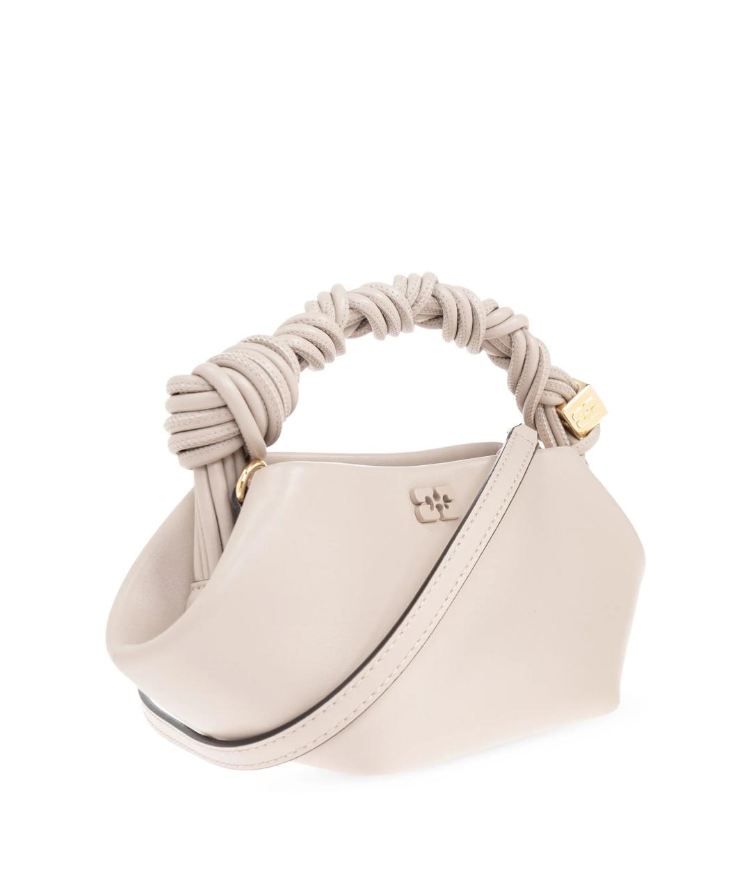 GANNI Бежевая кожаная сумка тоут, фото 4