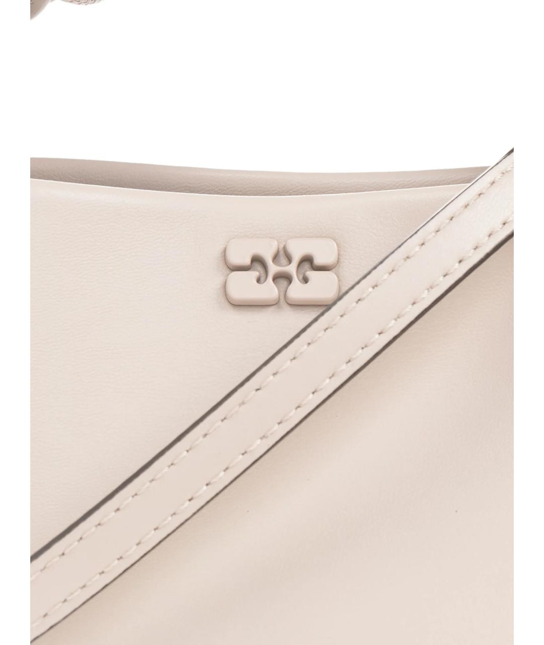 GANNI Бежевая кожаная сумка тоут, фото 5