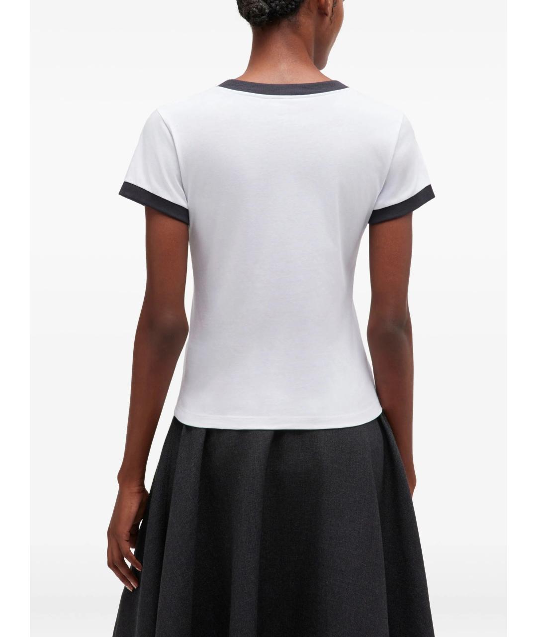 GANNI Белая хлопковая футболка, фото 4