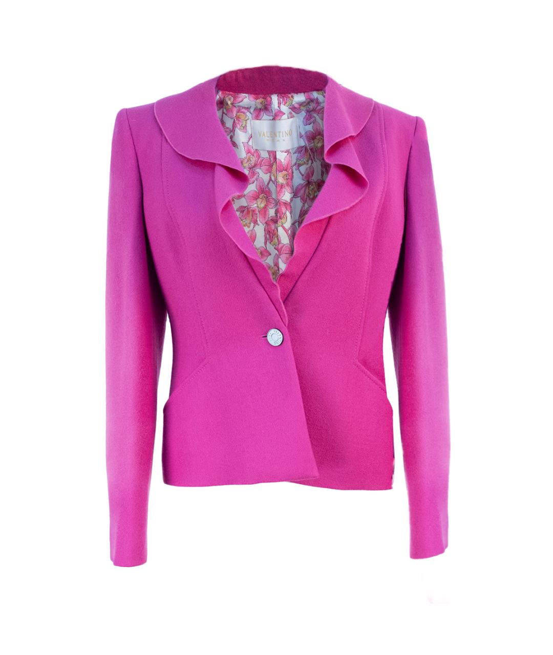 VALENTINO Розовый шерстяной жакет/пиджак, фото 1