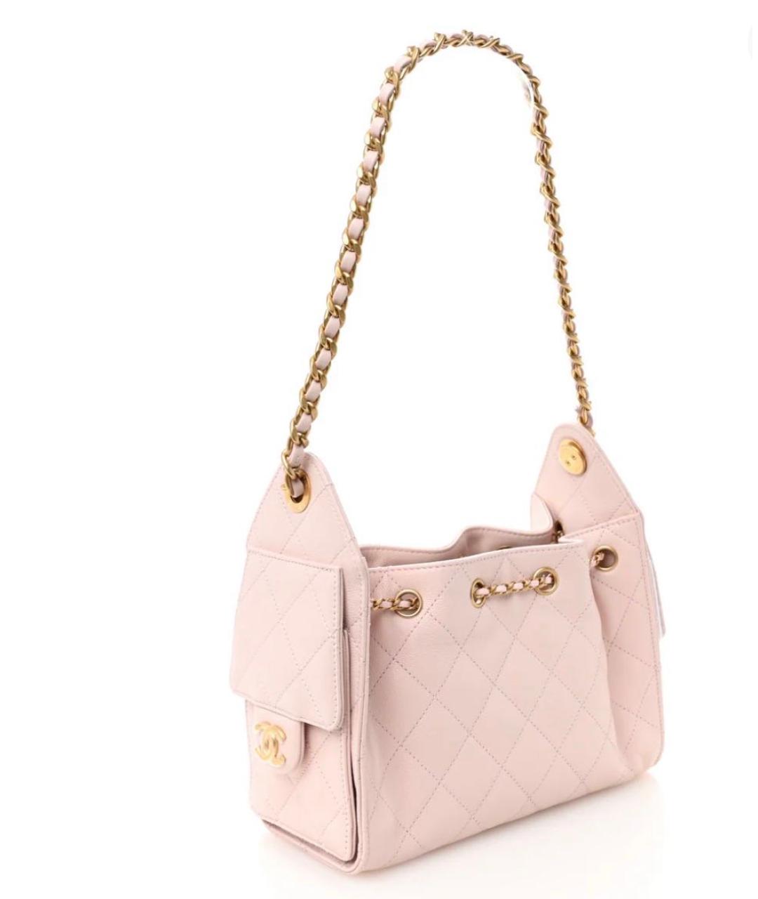 CHANEL Розовая кожаная сумка через плечо, фото 2