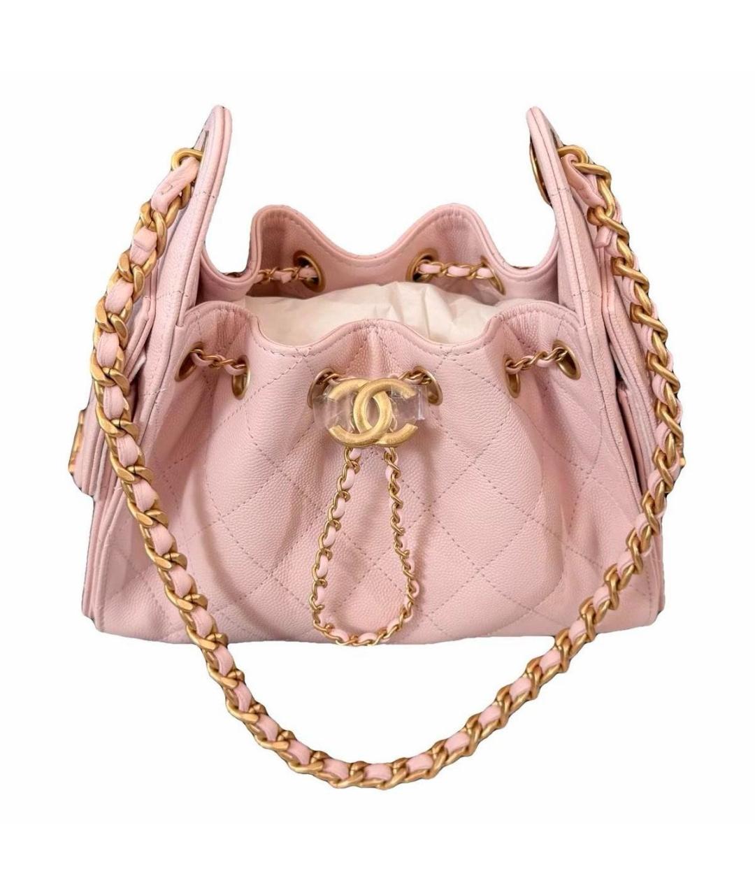 CHANEL Розовая кожаная сумка через плечо, фото 9