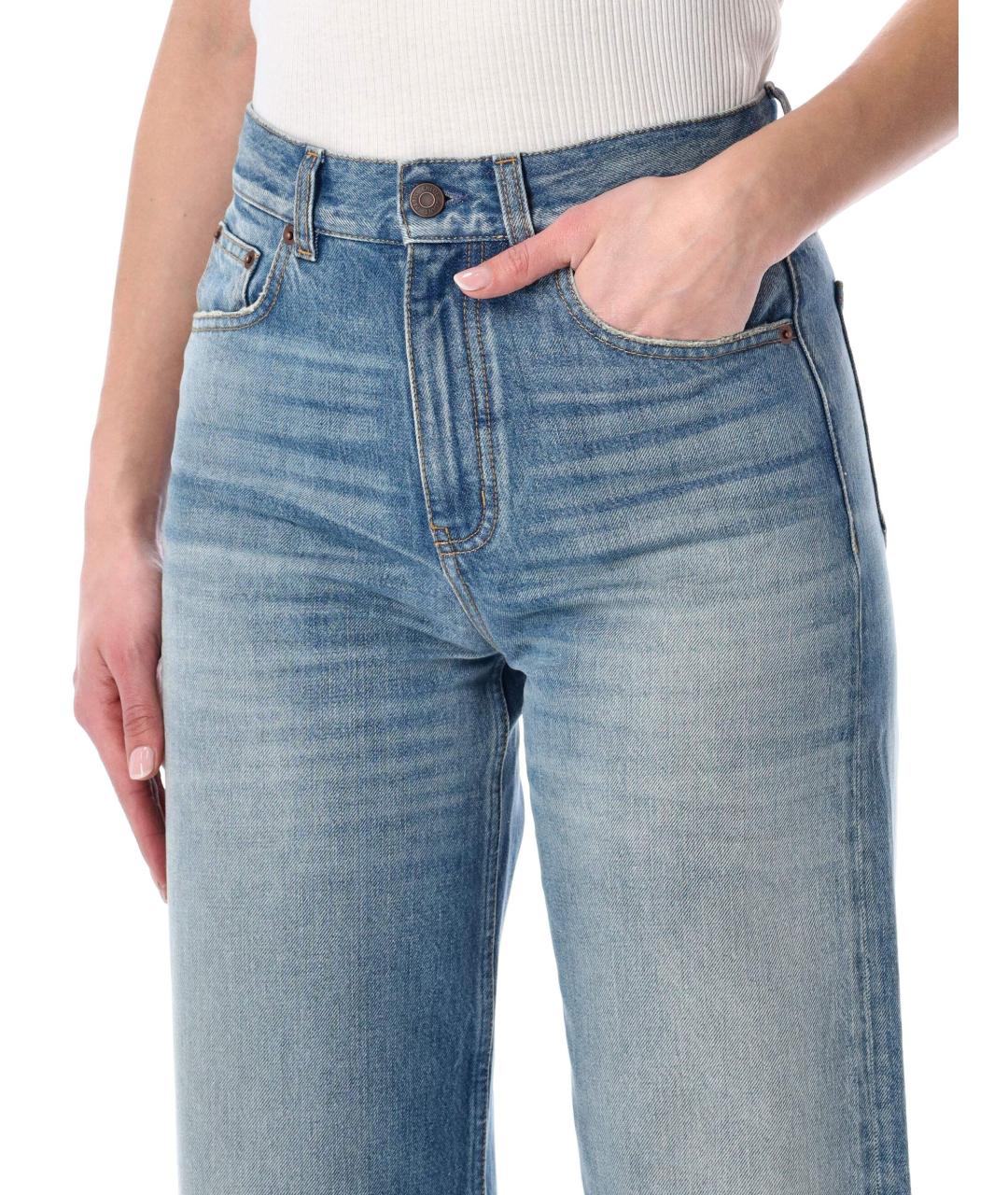 CHLOE Голубые хлопковые прямые джинсы, фото 3