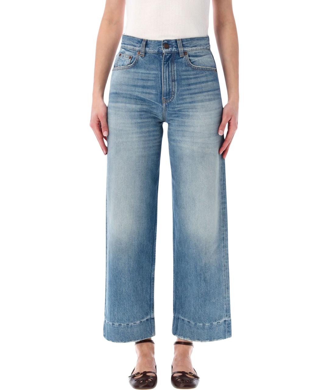 CHLOE Голубые хлопковые прямые джинсы, фото 1