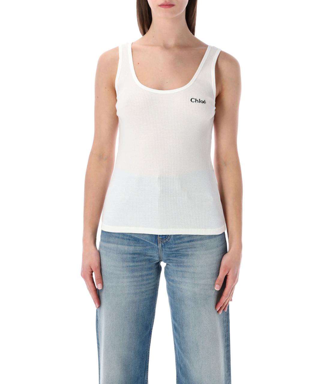 CHLOE Белая хлопковая майка, фото 1