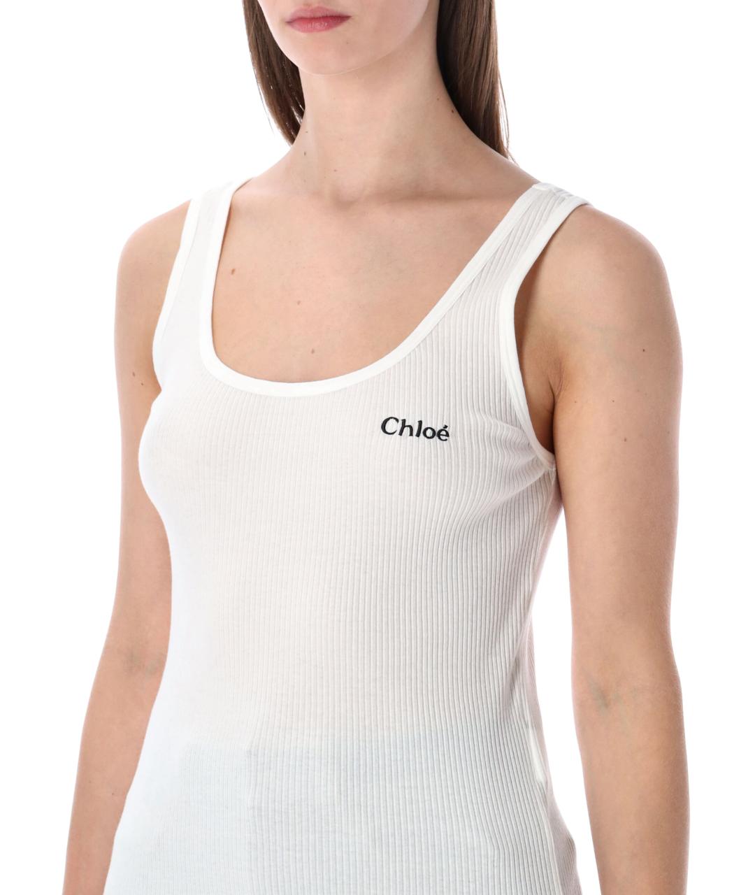 CHLOE Белая хлопковая майка, фото 3