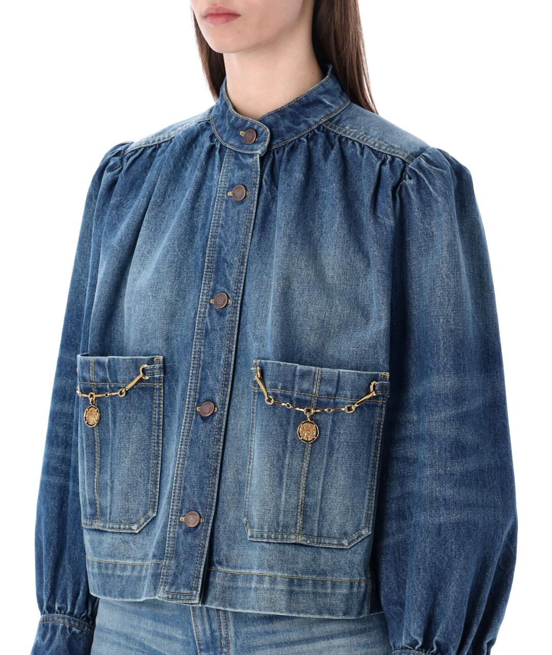 CHLOE Синяя хлопковая куртка, фото 3