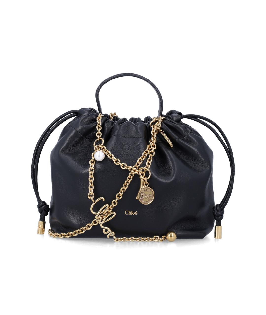 CHLOE Черная кожаная сумка с короткими ручками, фото 1