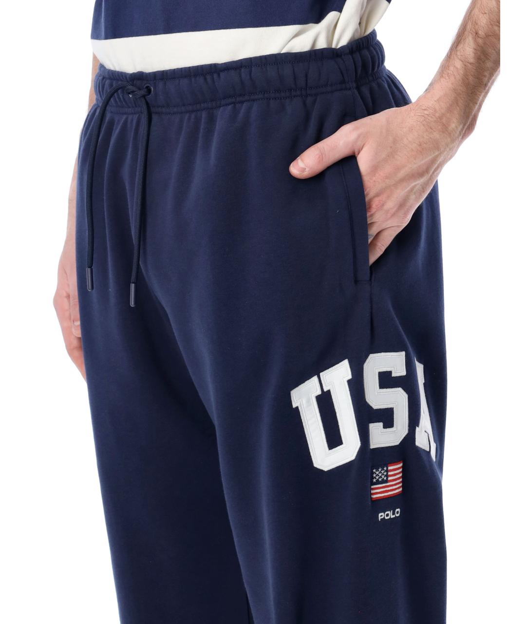 POLO RALPH LAUREN Синие хлопковые повседневные брюки, фото 3